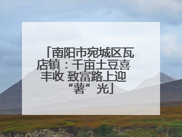 南阳市宛城区瓦店镇：千亩土豆喜丰收 致富路上迎“薯”光