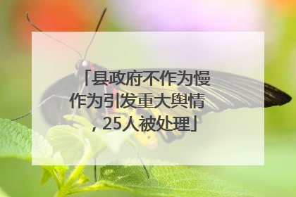 县政府不作为慢作为引发重大舆情,25人被处理