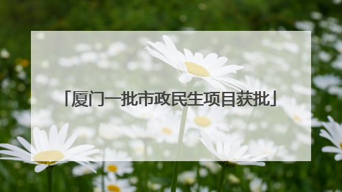 厦门一批市政民生项目获批