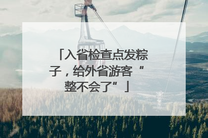 入省检查点发粽子，给外省游客“整不会了”