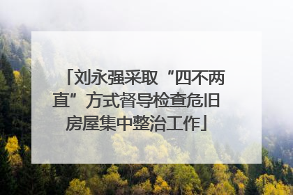 刘永强采取“四不两直”方式督导检查危旧房屋集中整治工作