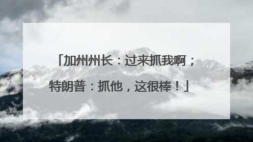 加州州长：过来抓我啊；特朗普：抓他，这很棒！