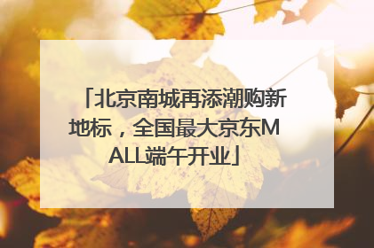 北京南城再添潮购新地标，全国最大京东MALL端午开业