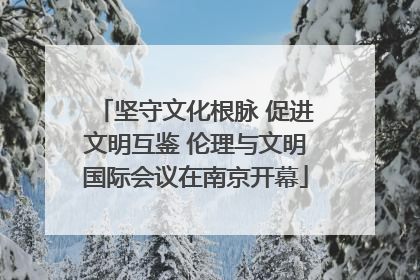 坚守文化根脉 促进文明互鉴 伦理与文明国际会议在南京开幕