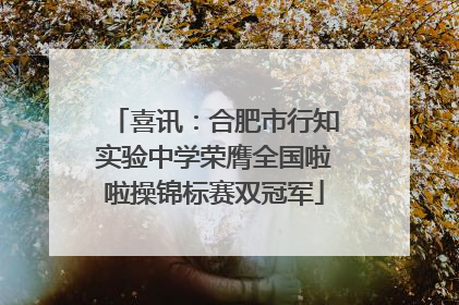 喜讯：合肥市行知实验中学荣膺全国啦啦操锦标赛双冠军