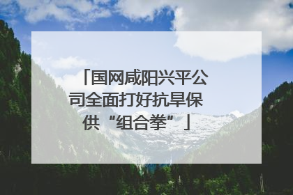 国网咸阳兴平公司全面打好抗旱保供“组合拳”