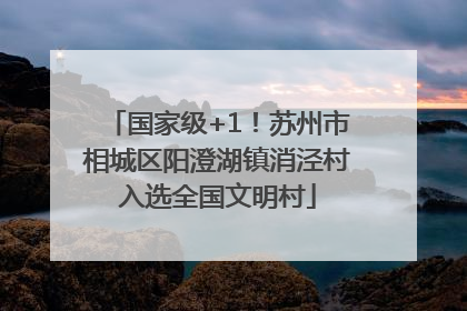 国家级+1！苏州市相城区阳澄湖镇消泾村入选全国文明村
