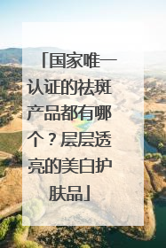 国家唯一认证的祛斑产品都有哪个？层层透亮的美白护肤品