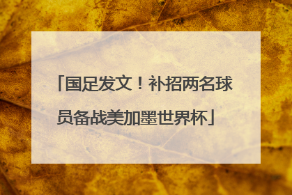 国足发文！补招两名球员备战美加墨世界杯
