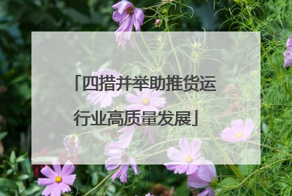 四措并举助推货运行业高质量发展