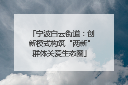 宁波白云街道：创新模式构筑“两新”群体关爱生态圈
