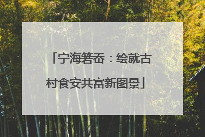 宁海箬岙：绘就古村食安共富新图景