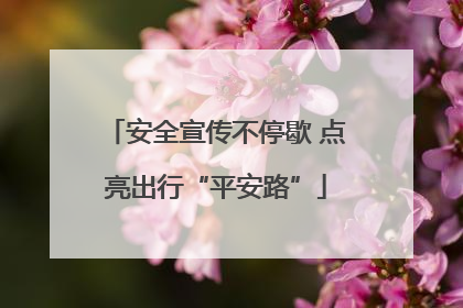 安全宣传不停歇 点亮出行“平安路”
