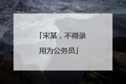 宋某，不得录用为公务员