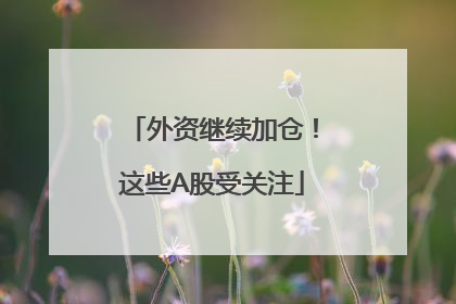 外资继续加仓！这些A股受关注