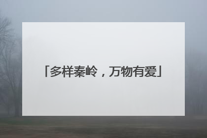 多样秦岭，万物有爱