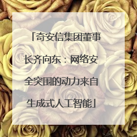 奇安信集团董事长齐向东：网络安全突围的动力来自生成式人工智能