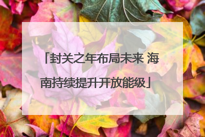 封关之年布局未来 海南持续提升开放能级