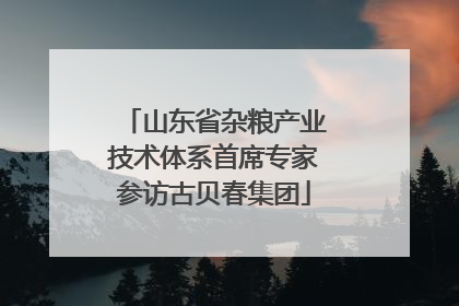 山东省杂粮产业技术体系首席专家参访古贝春集团