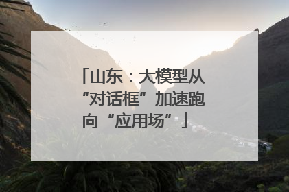 山东：大模型从“对话框”加速跑向“应用场”