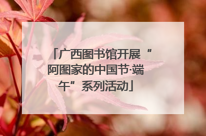 广西图书馆开展“阿图家的中国节·端午”系列活动