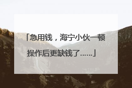 急用钱，海宁小伙一顿操作后更缺钱了……