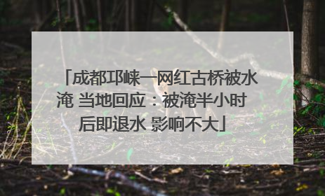 成都邛崃一网红古桥被水淹 当地回应：被淹半小时后即退水 影响不大