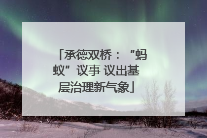 承德双桥：“蚂蚁”议事 议出基层治理新气象