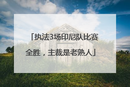 执法3场印尼队比赛全胜，主裁是老熟人