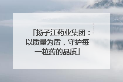 扬子江药业集团：以质量为盾，守护每一粒药的品质
