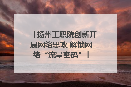 扬州工职院创新开展网络思政 解锁网络“流量密码”