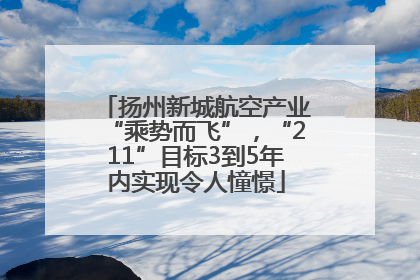 扬州新城航空产业“乘势而飞”，“211”目标3到5年内实现令人憧憬