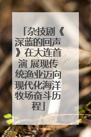 杂技剧《深蓝的回声》在大连首演 展现传统渔业迈向现代化海洋牧场奋斗历程