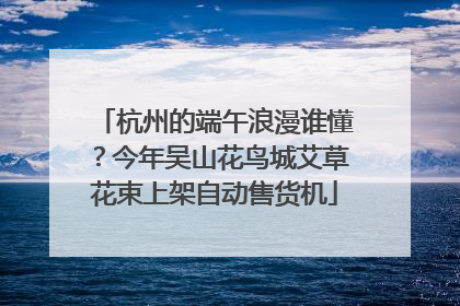 杭州的端午浪漫谁懂？今年吴山花鸟城艾草花束上架自动售货机