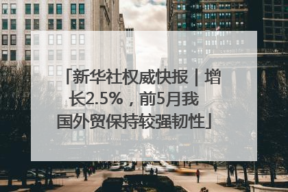 新华社权威快报｜增长2.5%，前5月我国外贸保持较强韧性