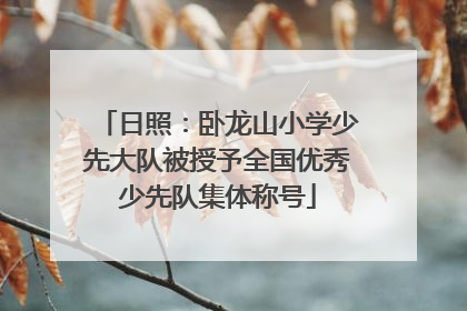 日照：卧龙山小学少先大队被授予全国优秀少先队集体称号
