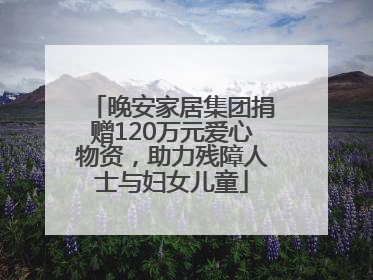 晚安家居集团捐赠120万元爱心物资，助力残障人士与妇女儿童