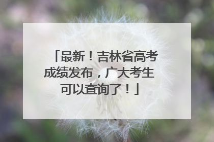 最新！吉林省高考成绩发布，广大考生可以查询了！
