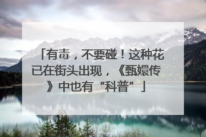 有毒，不要碰！这种花已在街头出现，《甄嬛传》中也有“科普”