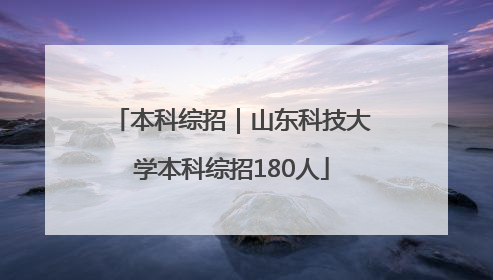 本科综招｜山东科技大学本科综招180人