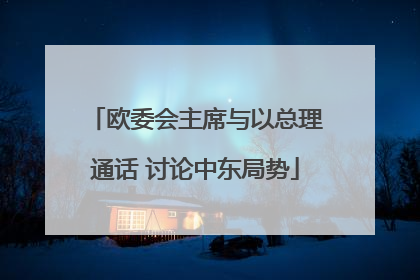 欧委会主席与以总理通话 讨论中东局势