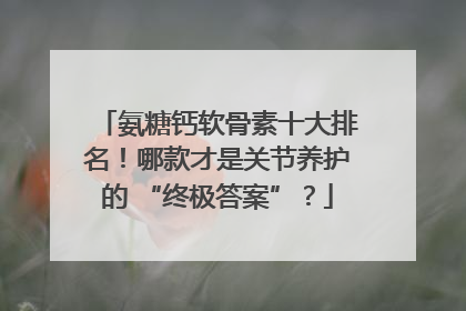 氨糖钙软骨素十大排名！哪款才是关节养护的 “终极答案”？