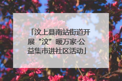 汶上县南站街道开展“汶”暖万家·公益集市进社区活动