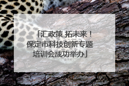 汇政策 拓未来！保定市科技创新专题培训会成功举办