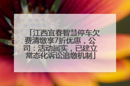 江西宜春智慧停车欠费清缴享7折优惠，公司：活动属实，已建立常态化诉讼追缴机制