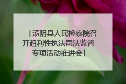 汤阴县人民检察院召开趋利性执法司法监督专项活动推进会