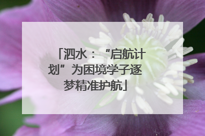 泗水：“启航计划”为困境学子逐梦精准护航