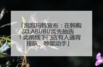 泡泡玛特宣布：在韩购买LABUBU需先抽选！此前线下门店有人通宵排队、吵架动手