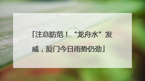 注意防范！“龙舟水”发威，厦门今日雨势仍劲