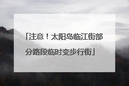 注意！太阳岛临江街部分路段临时变步行街